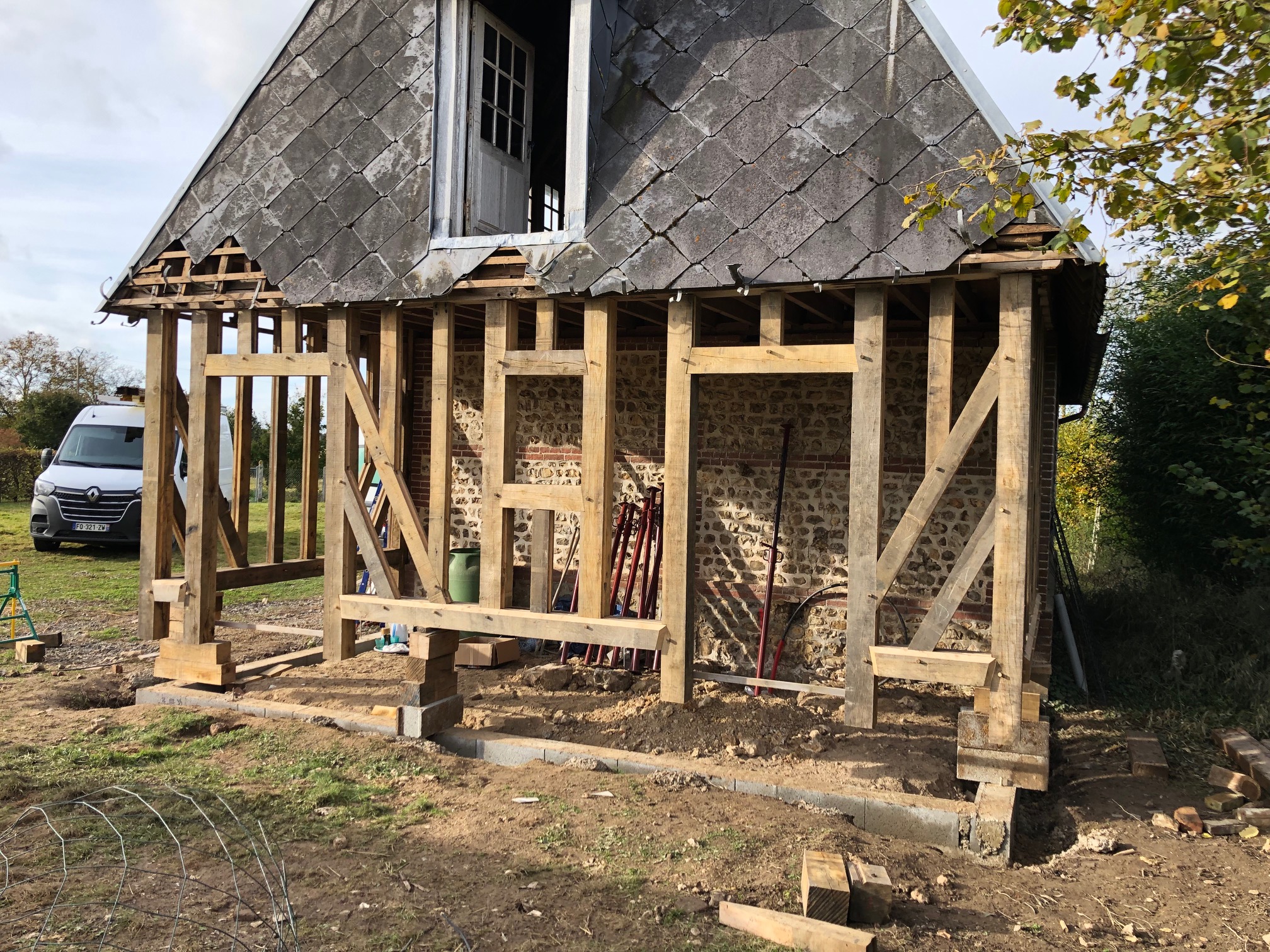 Réalisation maison en ossature bois en colombage à Bernay en Normandie